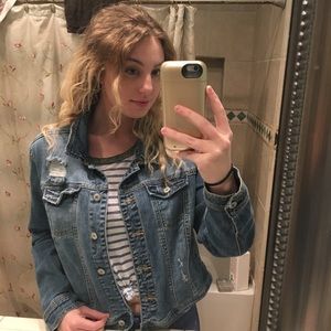 Distressed jean jacket (Target Brand)